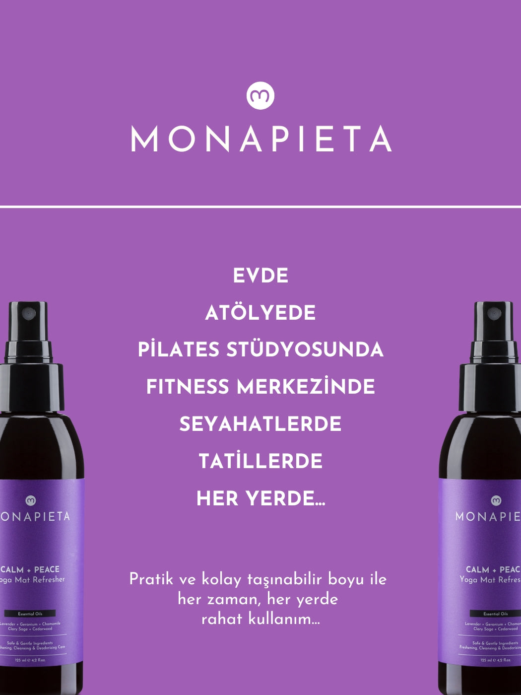 Monapieta Tazeleyici Yoga Matı Temizleme Spreyi 3'ü Set